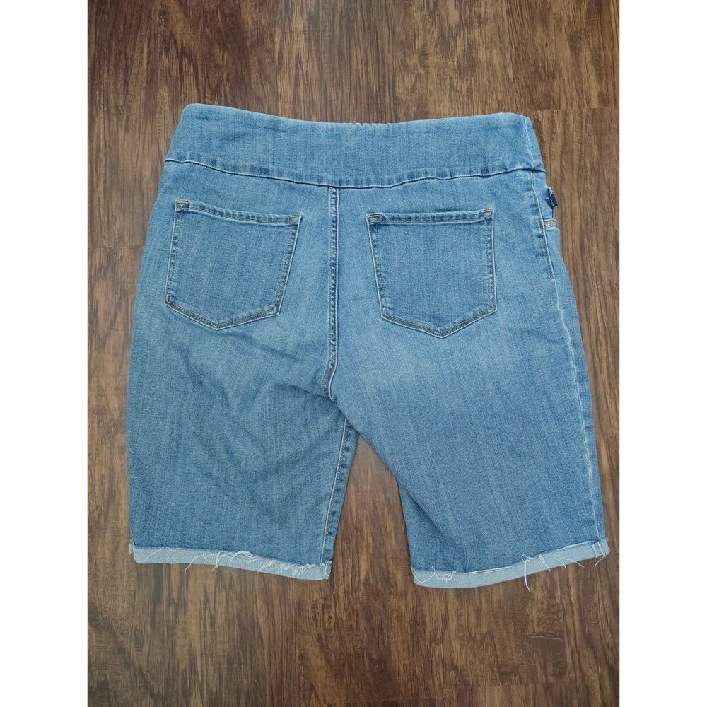 Lee Sculpting Mid Rise Denim Bermuda Jean Shorts Women's Sz 14 Light Wash - Picture 3 of 5